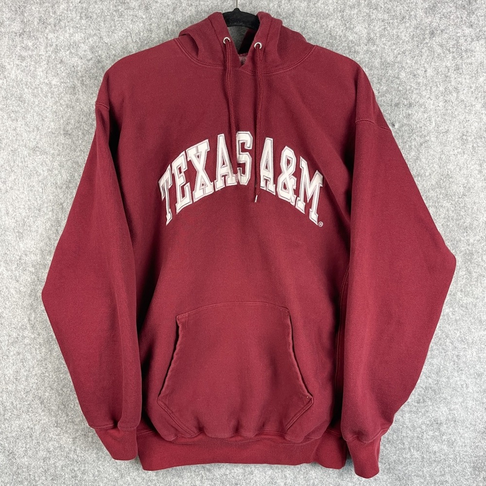 VTG Steve Barrys Texas A&M University Hoodie Sweatshirt Men Medium Maroon